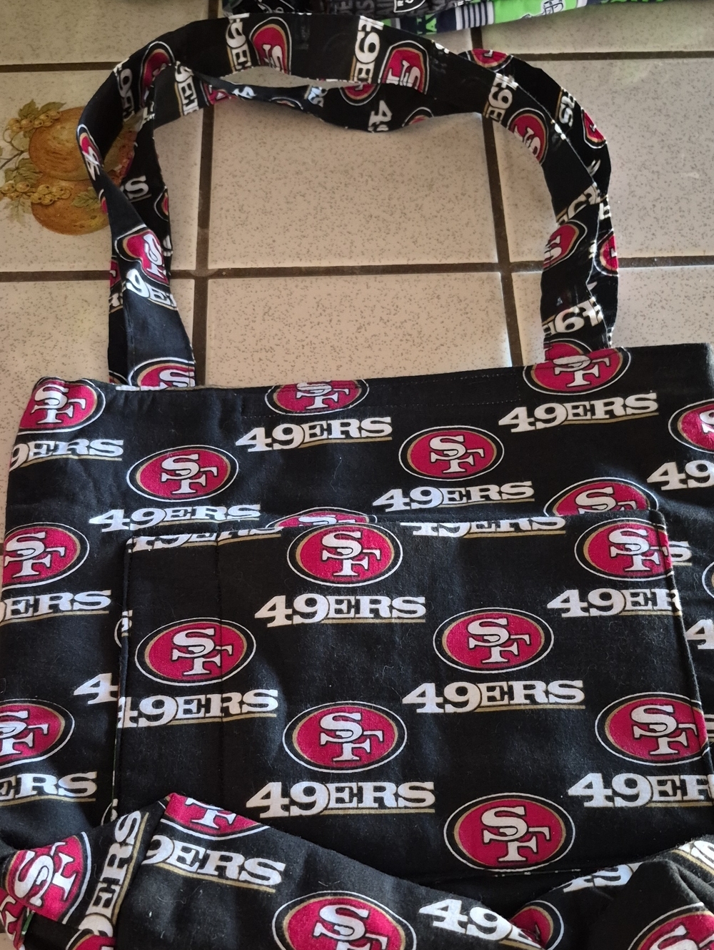 San Francisco 49ers Black Logo Tote Bag